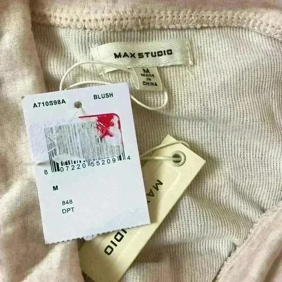 Max Studio Blush Pink Side Slit Turtle Neck Long Sleeve Pullover - Picture 6 of 7